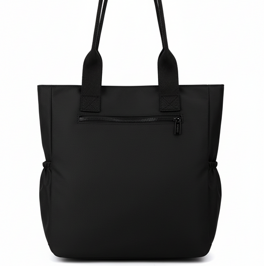 All-black tote bag - front view