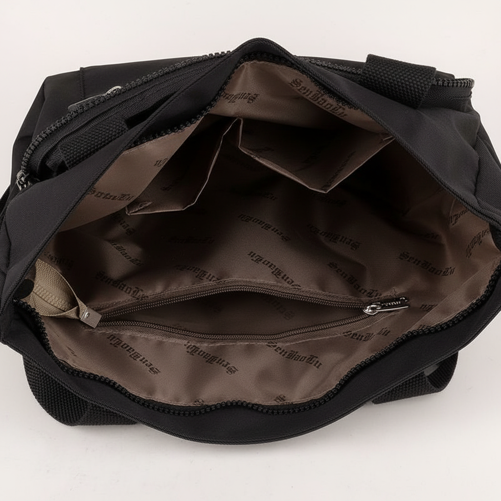 All-black tote bag - interior view