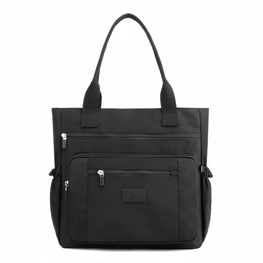 Bold Black Tote Bag with black CHANCE logo