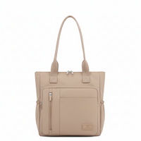 Navy tote in beige color