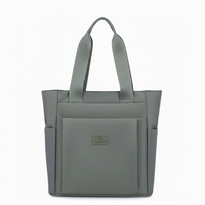 Olive Everyday Tote Bag with smaller matching CHANCE logo